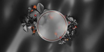 transparent text frame Glass frame for text and products background 3D illustration photo