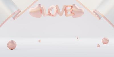 valentines day background soft colors hearts and gifts sweet colors 3d illustration photo