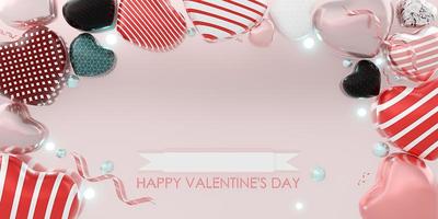 valentine background in soft tones with label sweet heart 3d illustration photo