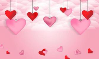 special heart background for valentine day with white cloud and used with similar theme vector
