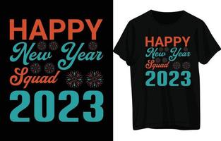 diseño de camiseta feliz año nuevo vector