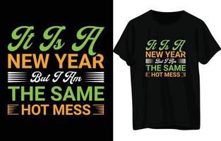 diseño de camiseta feliz año nuevo vector