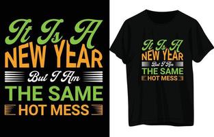 diseño de camiseta feliz año nuevo vector