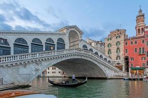 View on Rialto Bridge in Venice without people during Covid-19 lockdown photo
