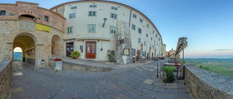 Panoramic view of the city walls of the Croatian town Motovun in Istria in the morning photo