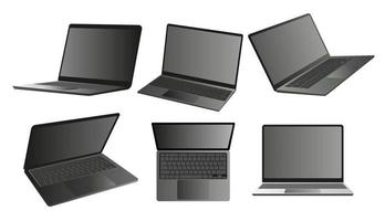 set computer laptop vector