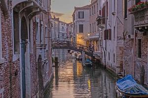 City scene of Venice during Covid-19 lockdown without visitors at daytime in 2020 photo