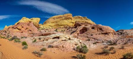 Panoramic picture of colorful rock formation in the valley of fire state park in Nevada x photo