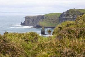 View over cliff line of the Cliffs of Moher in Ireland during daytime photo