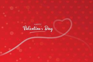 Happy Valentine's Day lettering with beautiful hearts red background, vector illustration minimal design