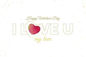 Happy Valentine's Day lettering, I love you word lettering and calligraphy on white background vector