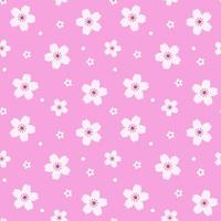 Abstract pink cherry blossom seamless pattern. Hand drawn spring sakura background for design card, invitation, wallpaper, wrapping paper, fabric vector