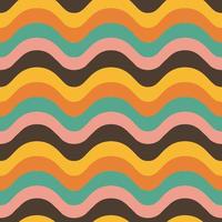 70s groovy psychedelic wavy rainbow seamless pattern. Funky hippie retro background for surface design, wallpaper, wrapping paper, textile vector