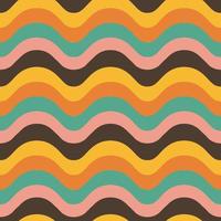 70s groovy psychedelic wavy rainbow seamless pattern. Funky hippie retro background for surface design, wallpaper, wrapping paper, textile vector