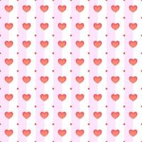 Seamless pattern red heart dot, pink and white background vector
