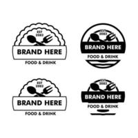 restaurante para logotipo o símbolo en concepto de diseño plano vector