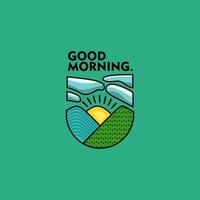 good morning logo illustration in flat design vector