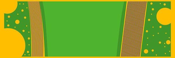 background abstract green and yellow color in flat design for banner or website vector