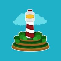 lighthouse in unique illustration in flat design vector