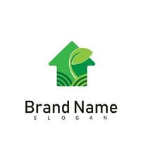 green house nature real estate logo design symbol vector