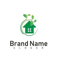 green house nature real estate logo design symbol vector