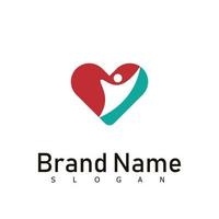 heart logo medical care template vector