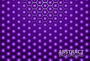 Púrpura abstracto de patrón hexagonal de superficie futurista con rayos de luz vector