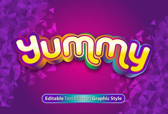 Delicious Yummy text effect with graphic style and editable