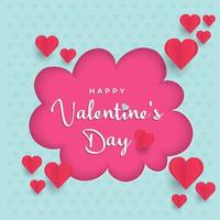 valentine's day Background in paper cut style vector