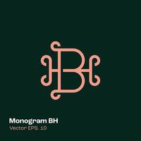 logotipo del monograma bh vector