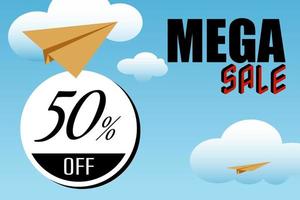 vector background paper plane for sale promotion megasale business retail