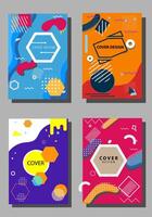 Cover set design, abstract memphis style. vector