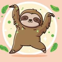 Cute chibi sloth kawaii illustration lazy sloth sleepy graphic vector