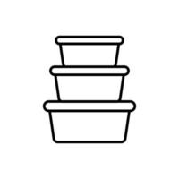 Plastic Food Containers Icon vector