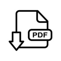 icono de esquema de archivo pdf vector