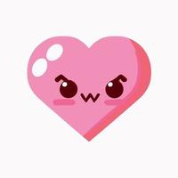 Valentines day Cute Heart illustration Heart kawaii chibi vector drawing style Heart cartoon Valentine's day