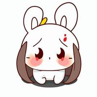 Cute Rabbit illustration Rabbit kawaii chibi vector drawing style Rabbit cartoon Bunny