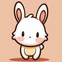 lindo conejo ilustración conejo kawaii chibi estilo de dibujo vectorial conejo dibujos animados vector