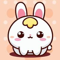 Cute Rabbit illustration Rabbit kawaii chibi vector drawing style Rabbit cartoon Bunny