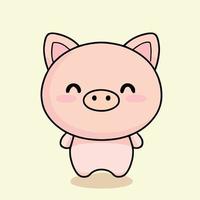 Cute Pig illustration Pig kawaii chibi vector drawing style Pig cartoon