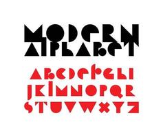 Modern abstract font made of geometric shapes. vector