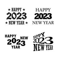 Happy New Year logo text design. 2023 number design template vector