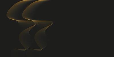 Vector abstract black background with yellow line gradient wave