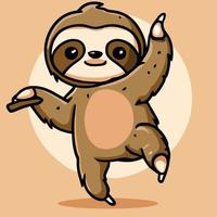 Cute chibi sloth kawaii illustration lazy sloth sleepy graphic vector