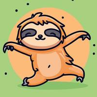 Cute chibi sloth kawaii illustration lazy sloth sleepy graphic vector