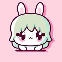 Cute Rabbit illustration Rabbit kawaii chibi vector drawing style Rabbit cartoon Bunny