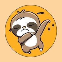 Cute chibi sloth kawaii illustration lazy sloth sleepy graphic vector