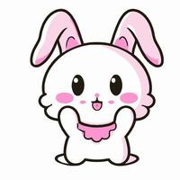 Cute Rabbit illustration Rabbit kawaii chibi vector drawing style Rabbit cartoon Bunny