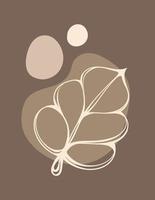 Fondo de arte abstracto boho floral simple minimalista dibujado a mano. ilustraciones estéticas modernas. colección de estilo bohemio de diseño artístico contemporáneo para decoración de paredes, postales, afiches vector