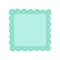 Scalloped Edge Square Frame Badge Vector. Simple label sticker template. Cute vintage frill ornament. Vector illustration isolated on white background.